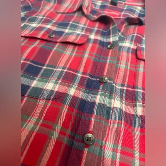 Lauren Ralph Lauren plaid flannel large L heritage button up red green LRL - Picture 8 of 13